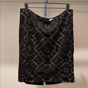 Chico's Black Laser-Cut Pencil Skirt